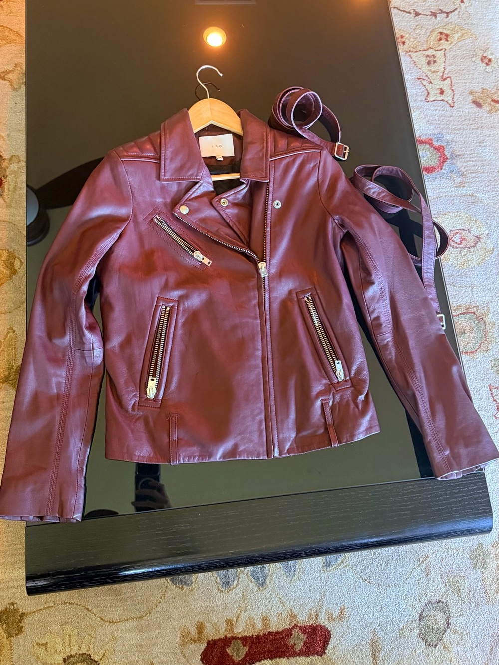 Lambskin Women's Burgundy Moto Jacket